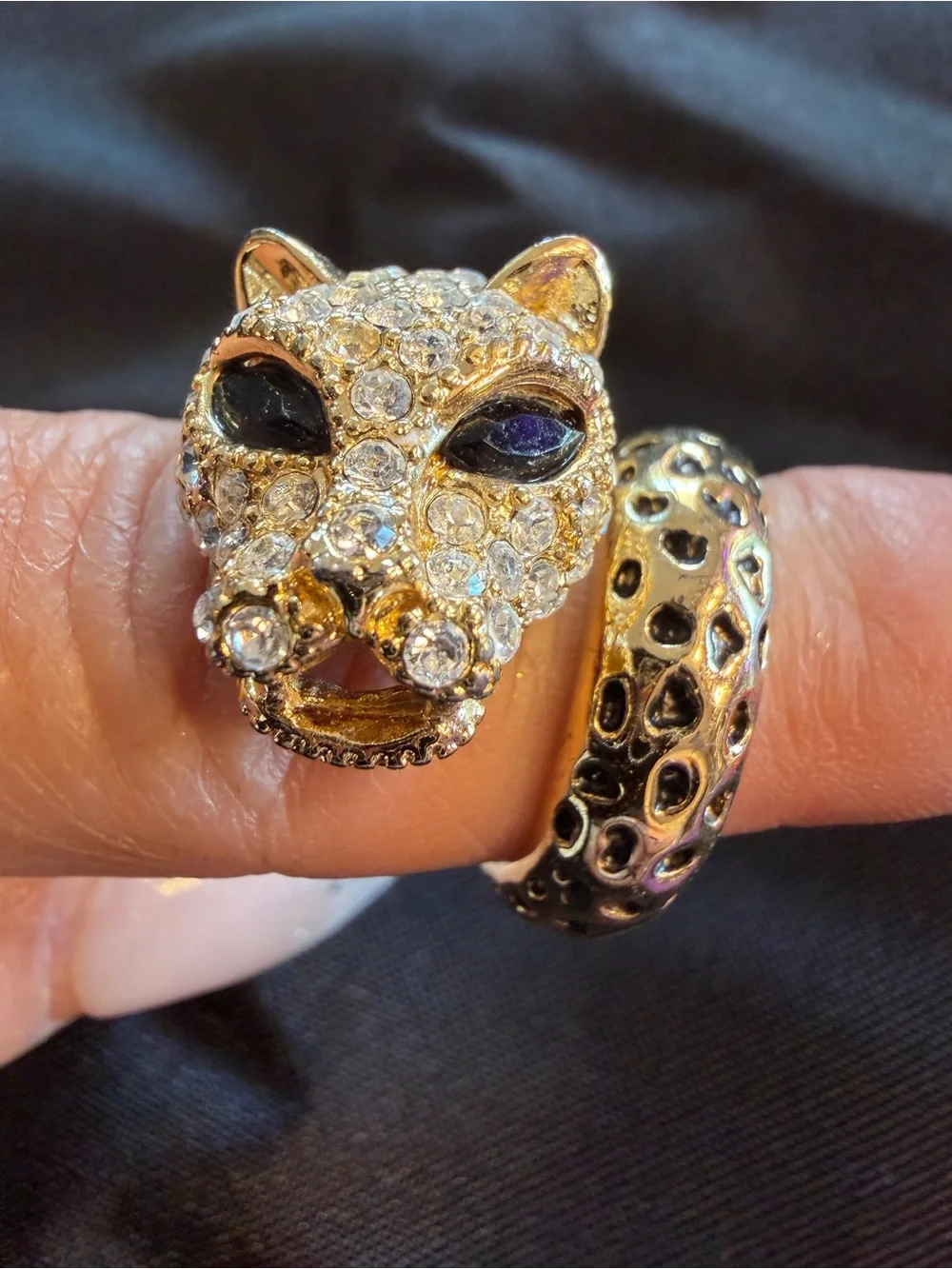 Park Lane Crystal Leopard Wrap Statement Ring Size 8 Retired
